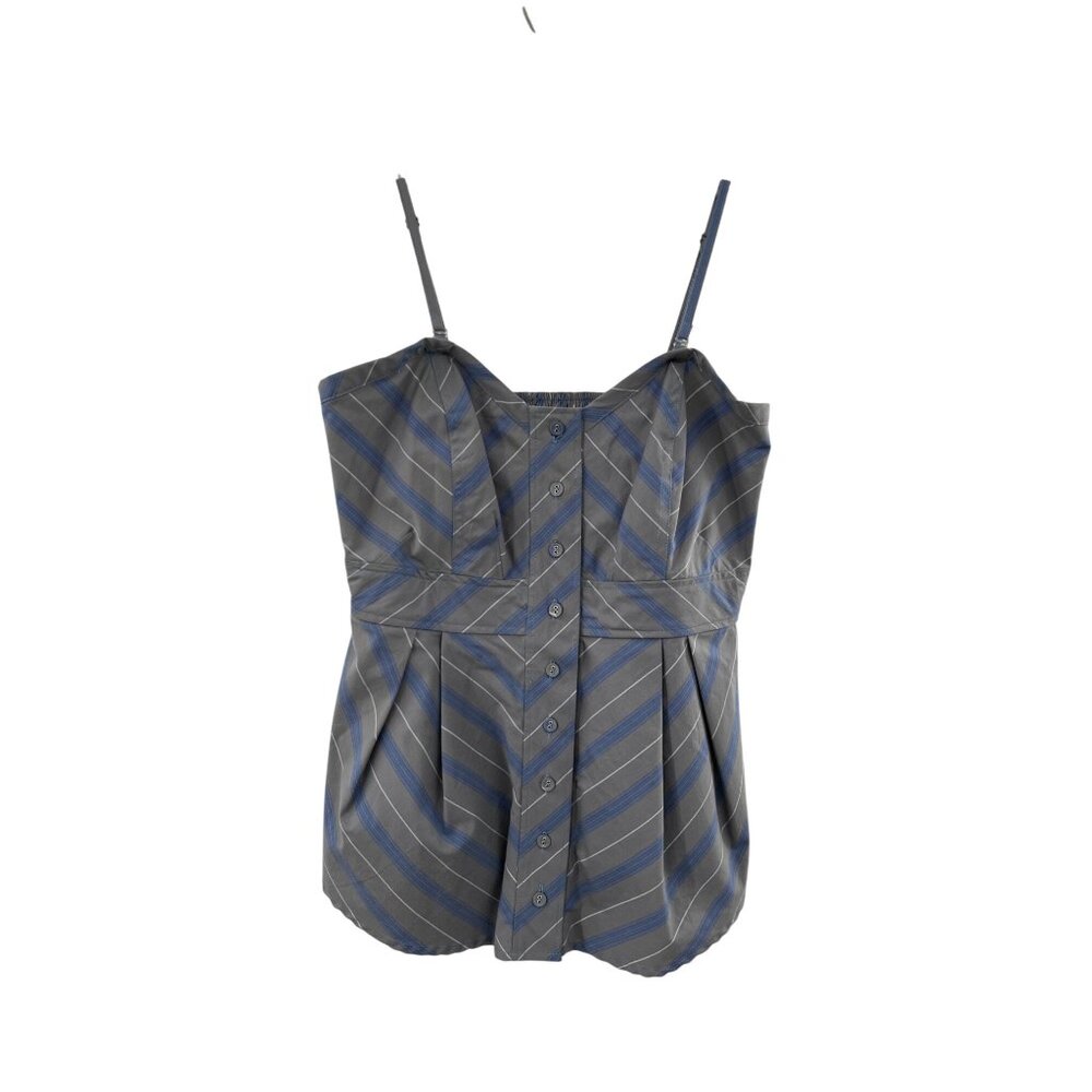 Anthropologie Odille Blouse Womens 6 NEW Blue Gray